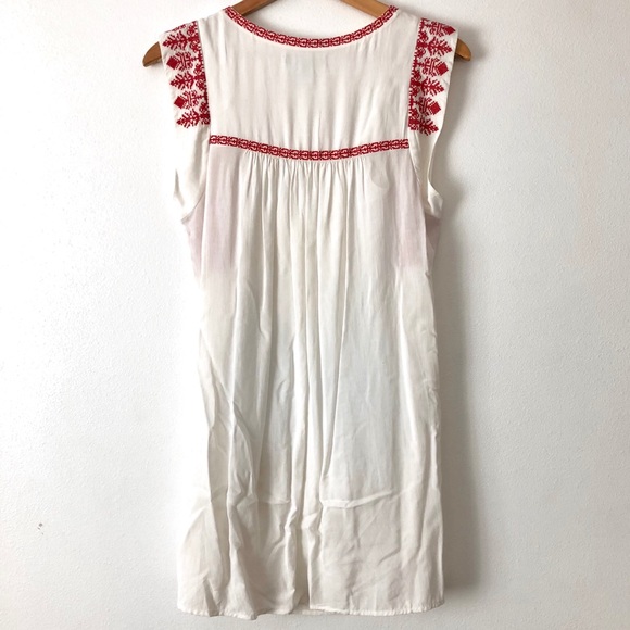F21 Woven Embroidered Smocked / Cap Sleeve Dress - Picture 6 of 8